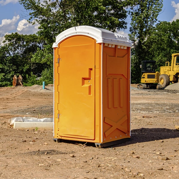 how often are the portable restrooms cleaned and serviced during a rental period in Ary KY